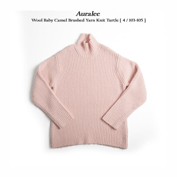 오라리 울 베이비카멜 브러쉬드 터틀넥 스웨터 4사이즈 핑크