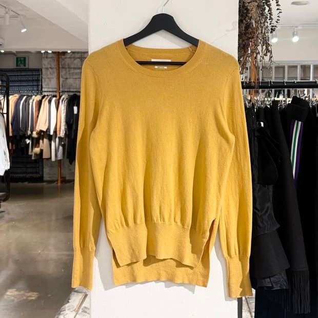 이자벨마랑 에뚜왈 옐로우 울 블렌드 사이드 슬릿 니트