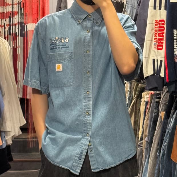 [IM] Carhartt 데님 반팔 셔츠 