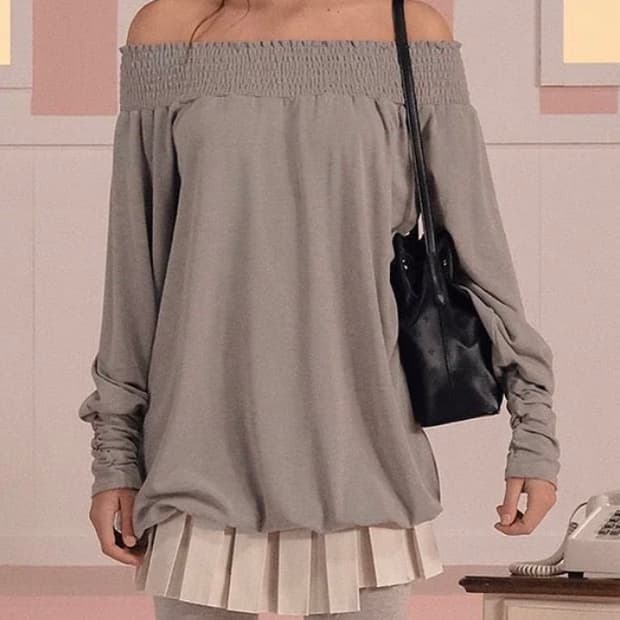 쓰리타임즈 벨셔링탑 그레이 판매해요