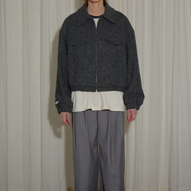 엔오르 체크 봄버 자켓