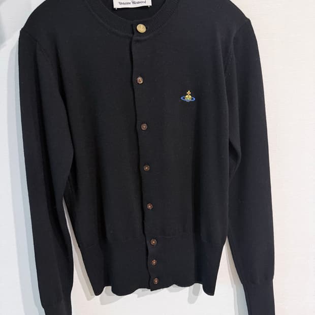 비비안웨스트우드 베아 버진울 가디건 블랙 S 메이드인이태리