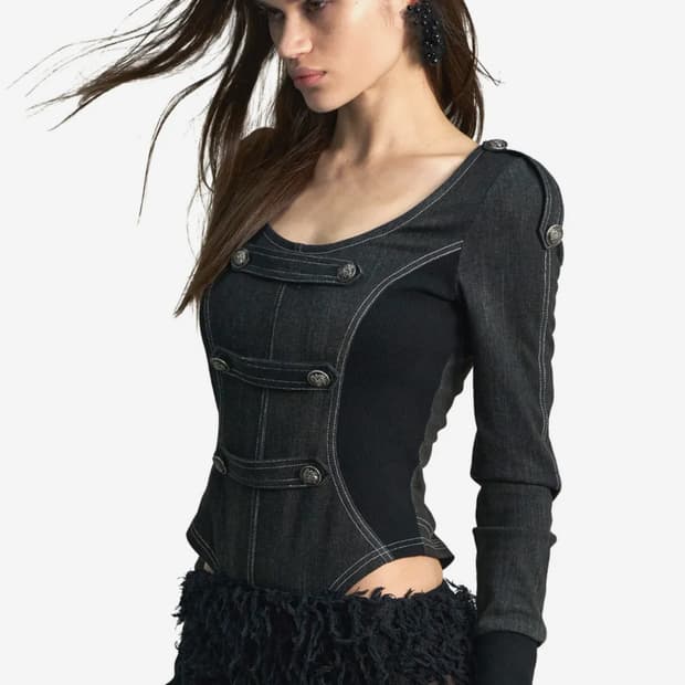 키묘 아머바 하이 레그 컷 탑