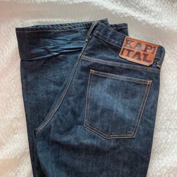 캐피탈 셀비지 스트레이트 데님 팬츠 34