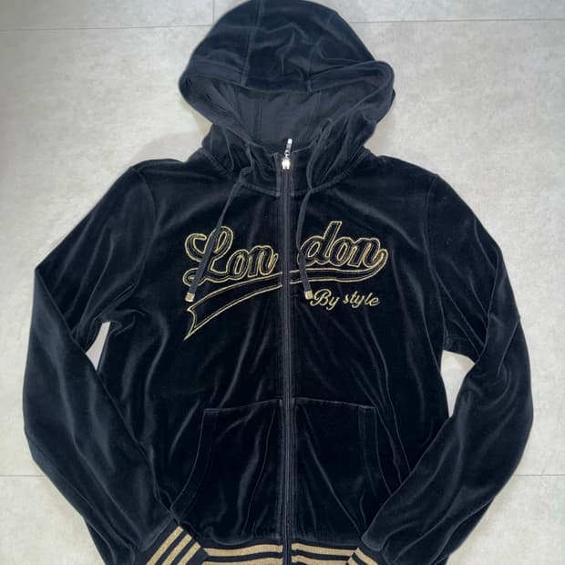 런던 골드 / 블랙 후드집업