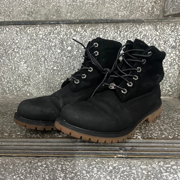 팀버랜드 6인치 롤탑 블랙 부츠