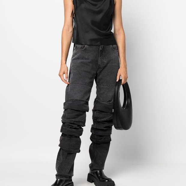 Yproject multi cuff layered jean black