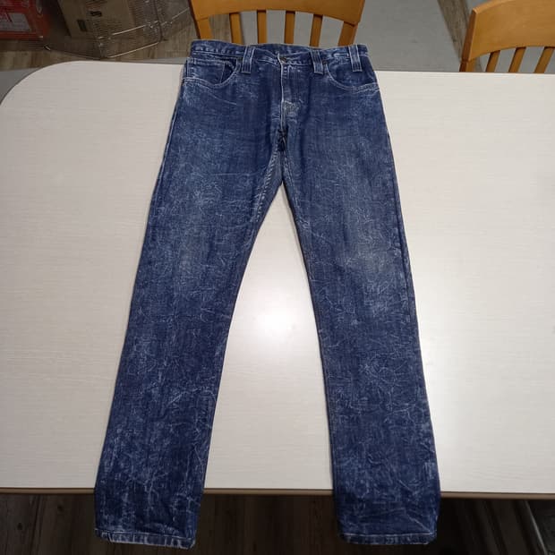 31 리바이스504 워싱 스판 슬림일자진 진청 31-481