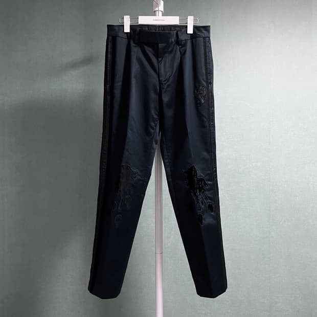 넘버나인 2002 잉크 데미지 드레스 팬츠