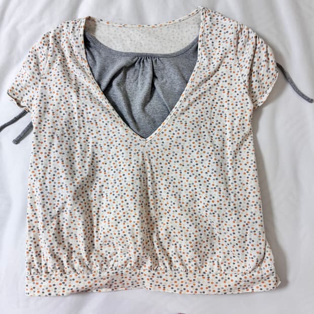 빈티지 끈디테일 레이어드 티셔츠