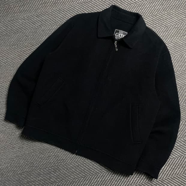 90s BIG GATE 아카이브 미니멀 울 자켓 블랙y 6138