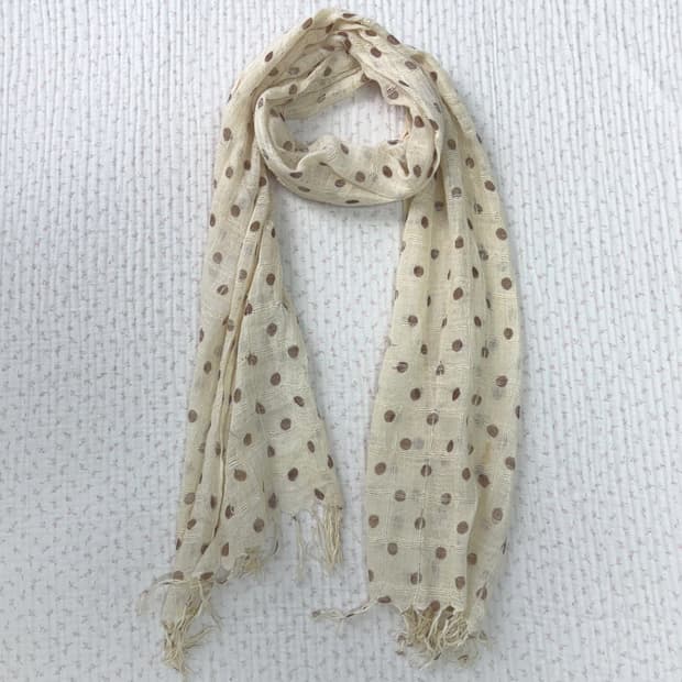 JPN/ 레몬버터스카프 도트스카프 땡땡이스카프 브라운스카프