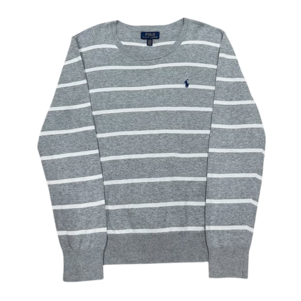 폴로 랄프로렌 스트라이프 니트 맨투맨 그레이 XL