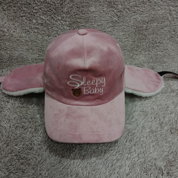 Sleepy Baby 핑크 귀덮개 모자 새제품