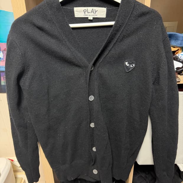 꼼데가르송 블랙 와펜 가디건 M