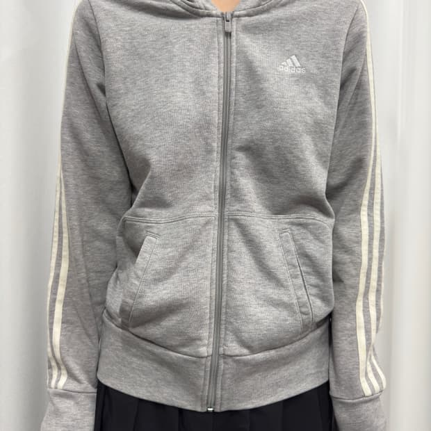 adidas gray line hood zipup
