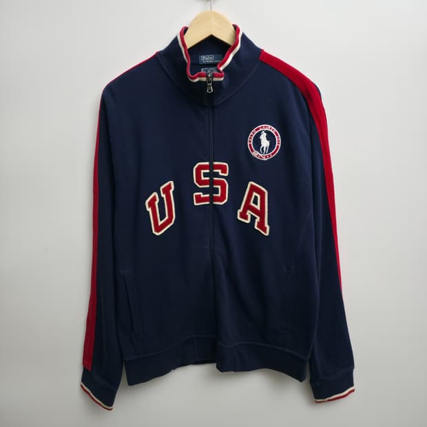 [L] 폴로 랄프로렌 USA 집업 가디건 네이비