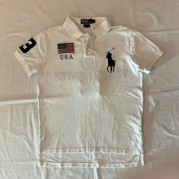 폴로 USA 성조기 치프키프 카라티 화이트