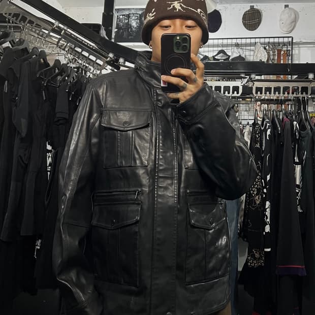 타미힐피거 가죽 자켓