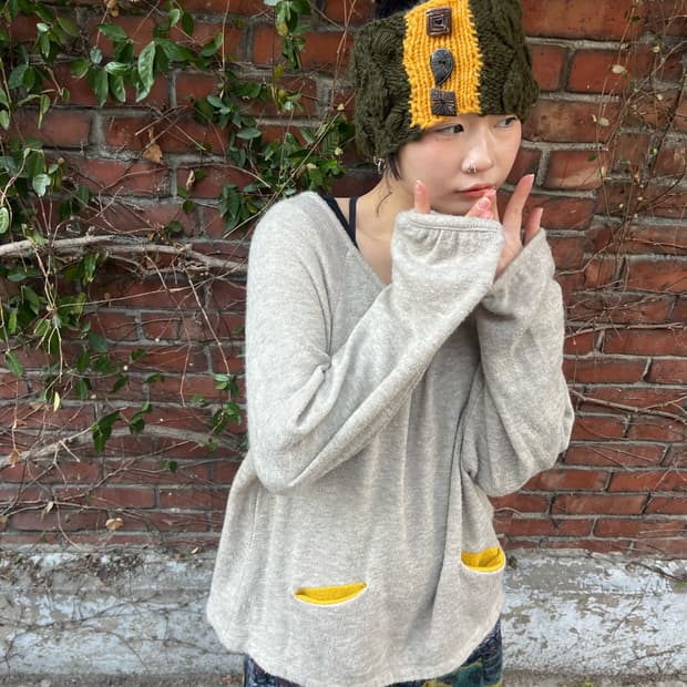 오트밀 데일리 니트