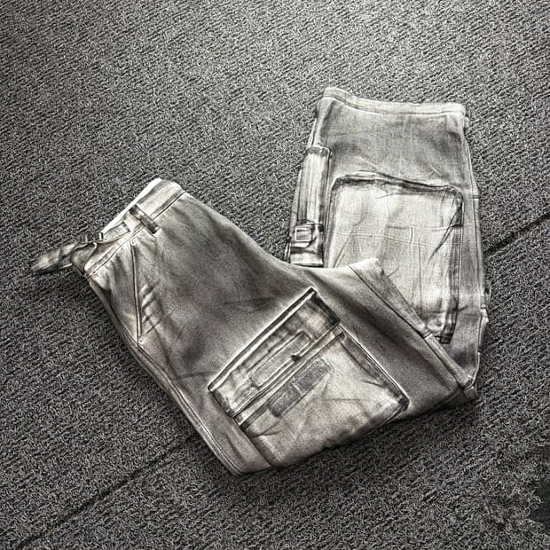 그레일즈 프로젝트GR 페인티드 데님 카고 더티 팬츠 3378