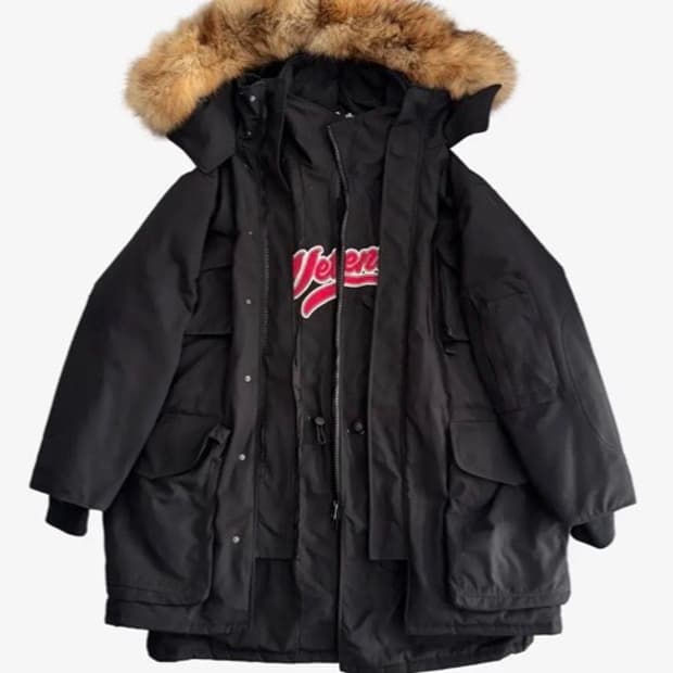 베트멍 엠브로이드 퍼 파카 s