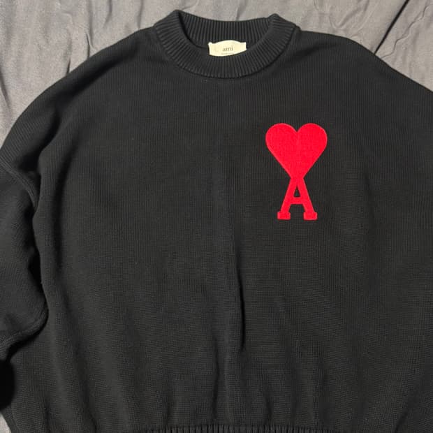 아미 빅로고 니트