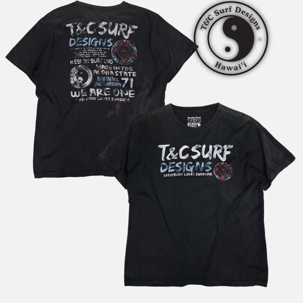 T&G SURF DESIGN brushed logo fade t