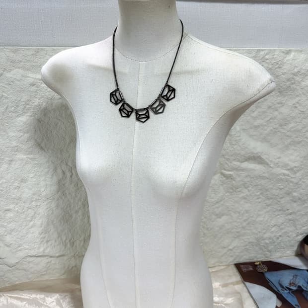 빈티지 고딕 기하 쿠바체인 목걸이