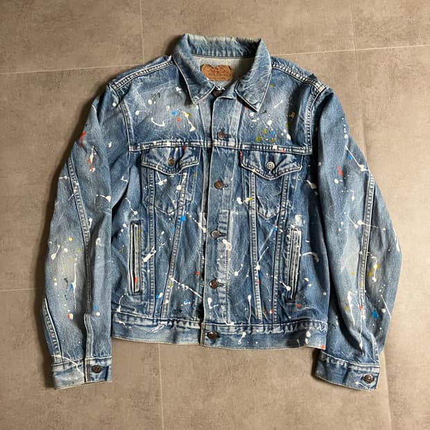 90s 리바이스 트러커 자켓 리메이크 핸드 페인팅