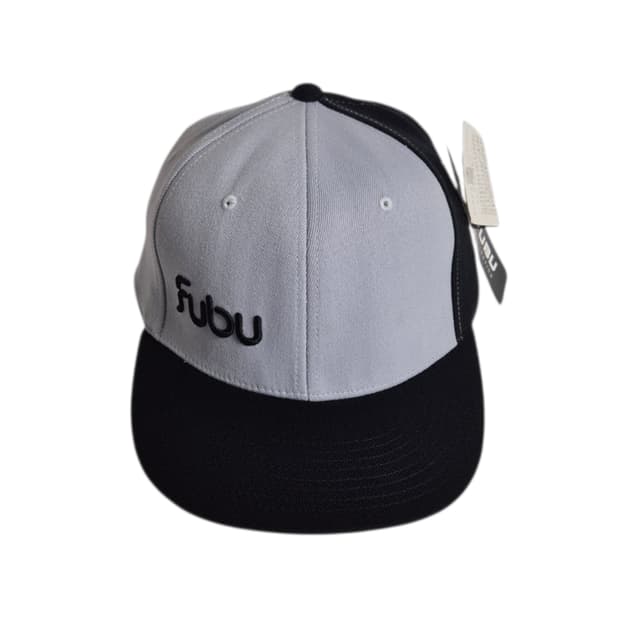 FUBU) 00s 푸부 빅 로고 스플릿 2톤 캡 검/회