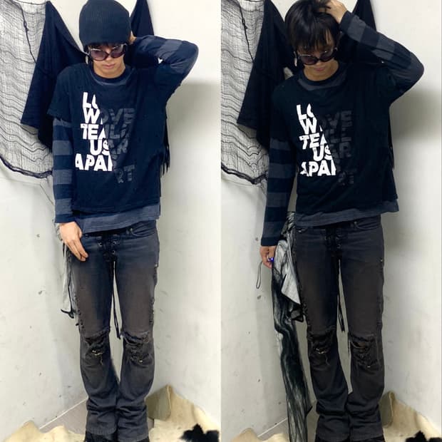 10’s Indie Sleeze Mood Damaged Black Tee