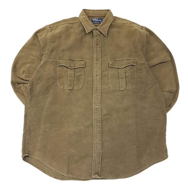 CL161 XL 폴로 브러시드 코튼 워크 셔츠