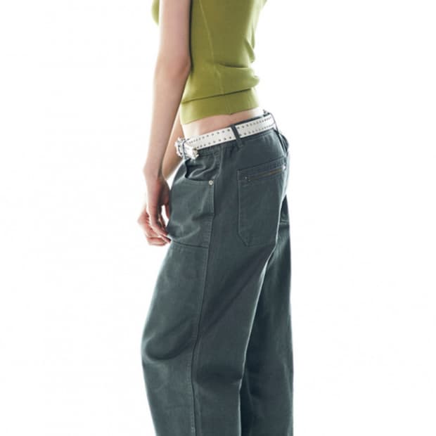 디스코드사운드 더블 니 카펜터 팬츠 [그레이] 제니 바지