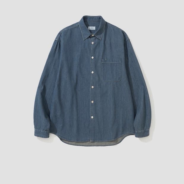 마이라이브러리 307 퓨어 데님 셔츠 미드블루