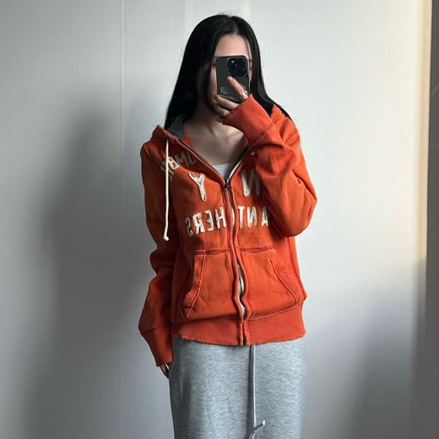 아베크롬비 y2k 와투케 오렌지 헤비코튼 후드집업