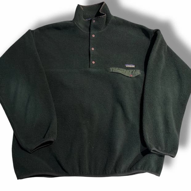 90s USA 파타고니아 신칠라 스냅-T 다크 그린