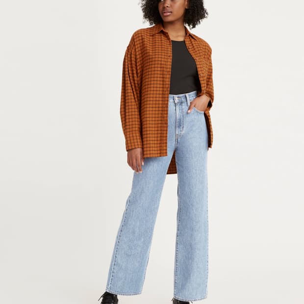 리바이스 high-waisted straight jeans