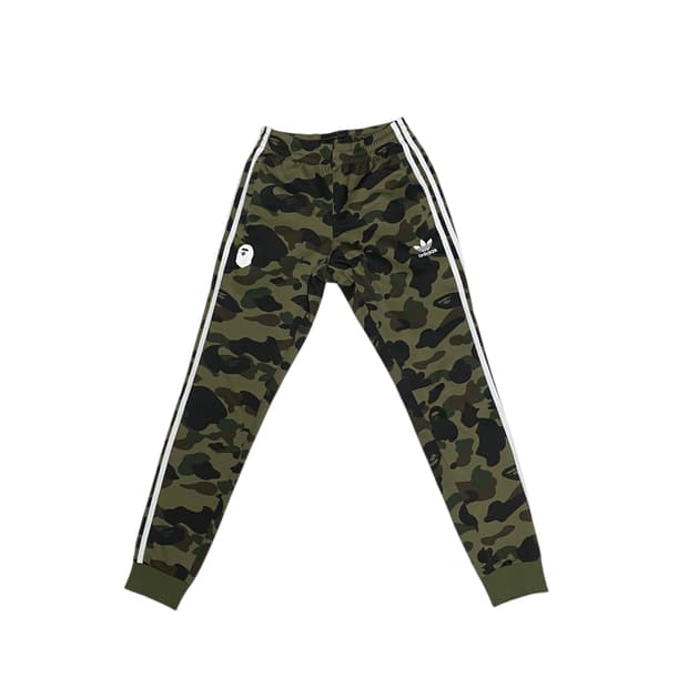 아디다스 x 베이프 녹계 카모 트랙 팬츠 S