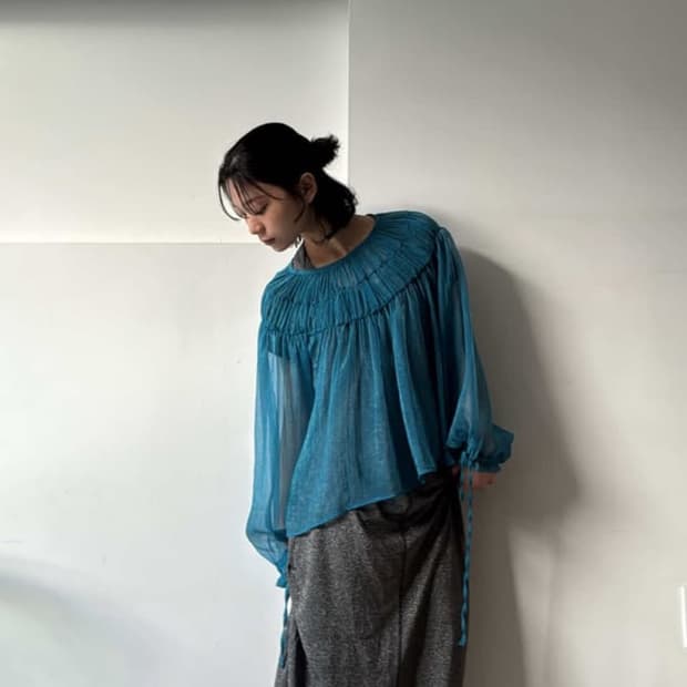 fairy sheer blouse blue blue