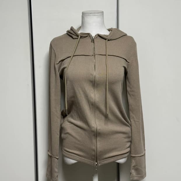 골지 절개 후드집업 