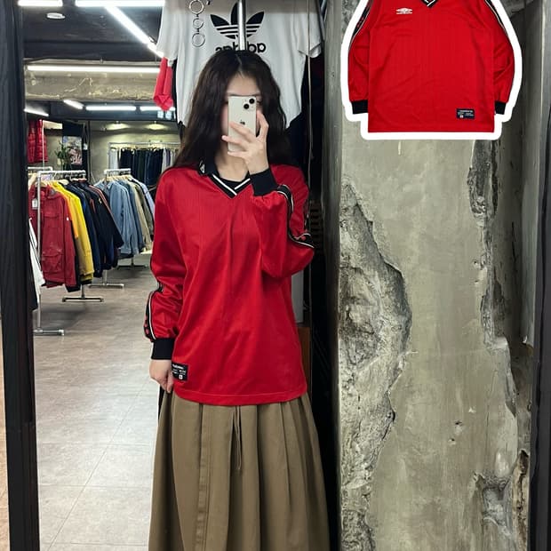 엄브로 긴팔 져지 레드 95 #csz2352