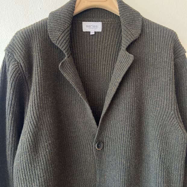 시리즈 남성 보카시카키 숄카라가디건 울가디건