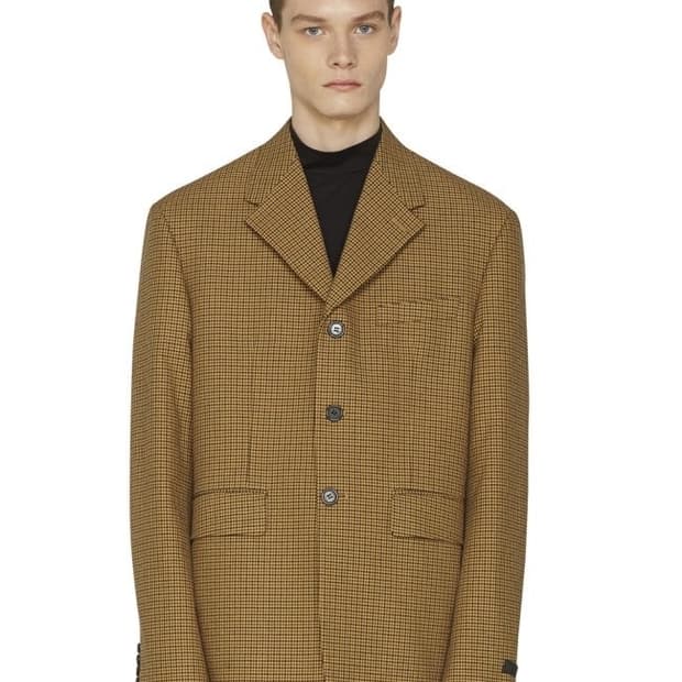 Mngu 3버튼 체크 블레이저 짱구원장 자켓