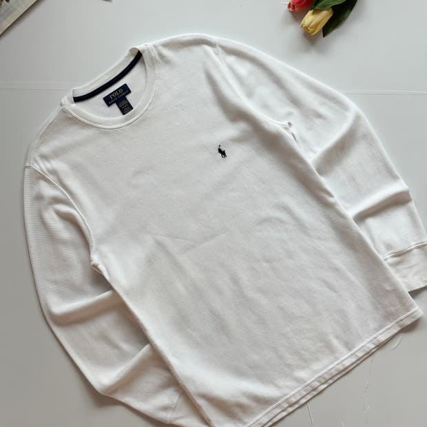 Polo 폴로랄프로렌 화이트 와플 슬리브 