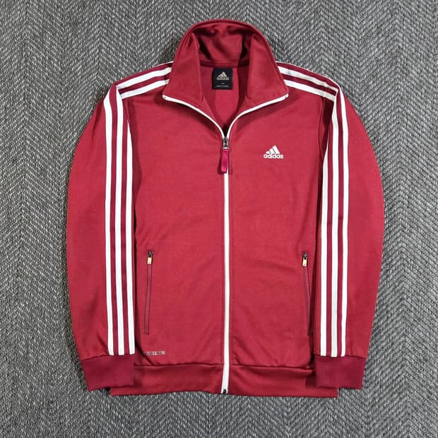 아디다스 삼선 버건디 와인 트랙탑 져지
