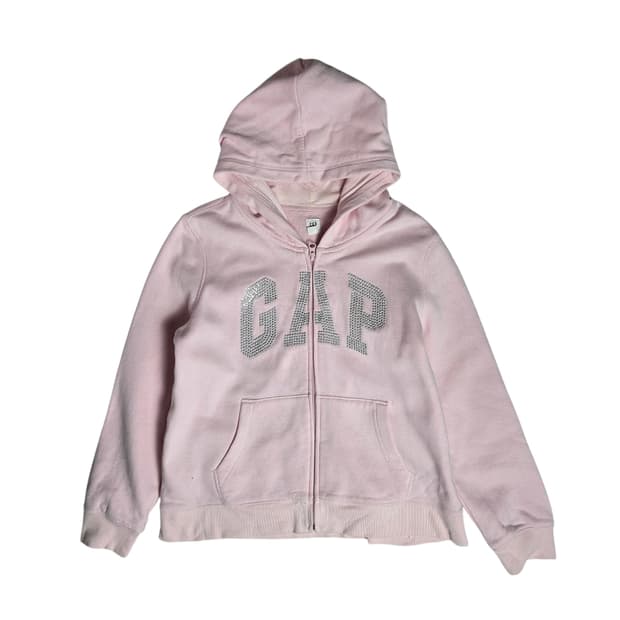 [Gap] 갭 실버자수 연핑크 후드집업