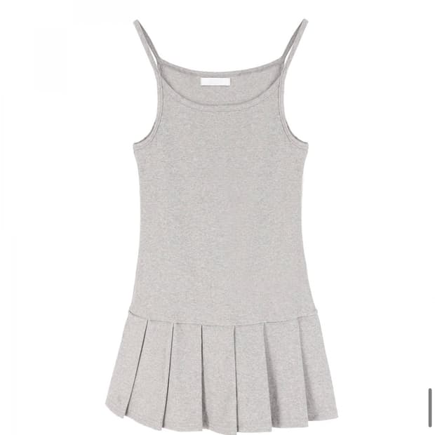 온스카 플리츠 미니 원피스 그레이