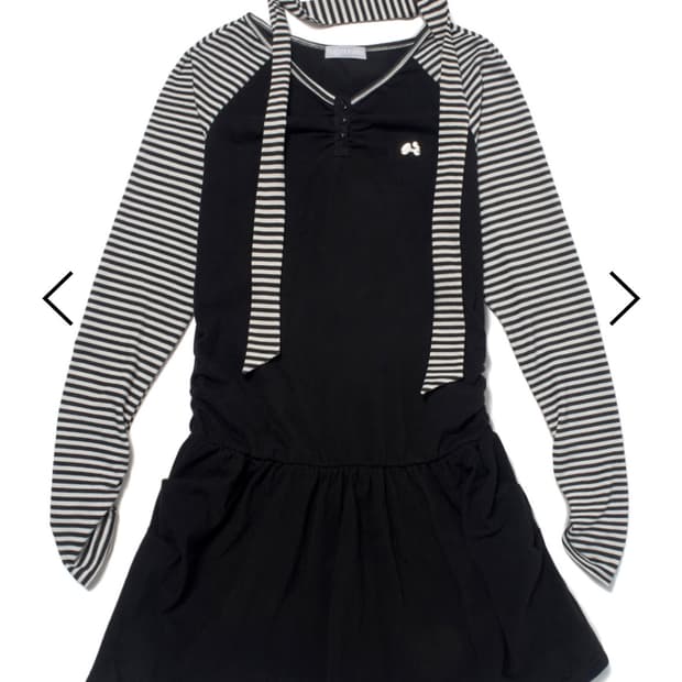 허그유어스킨 스트라이프 헨리넥 드레스