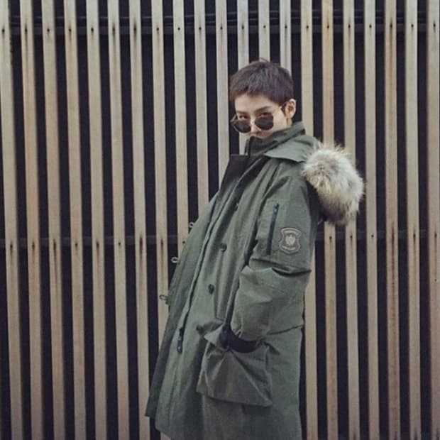 프론트로우x로우클래식 밀리터리 구스다운 파카